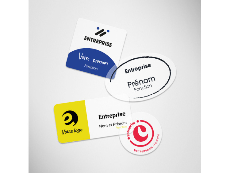 Badges PET Transparents Ovale 30x59 mm