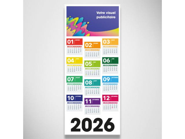 Calendrier mural PET 30x70 cm