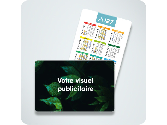 Cartes calendriers Format CB 86x54 mm