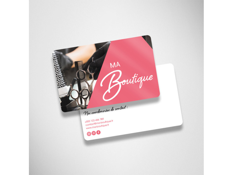 Cartes commerciales PET Brillantes Recto Verso