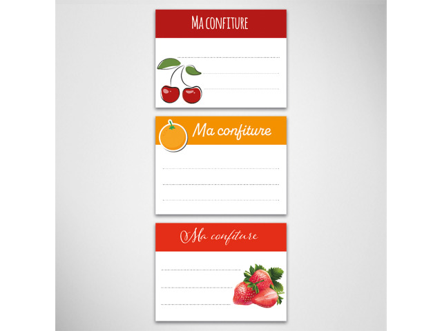 Étiquettes confiture par fruits